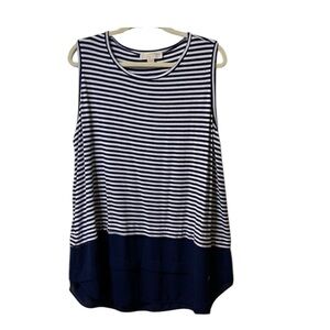 MICHAEL Michael Kors navy white tunic top